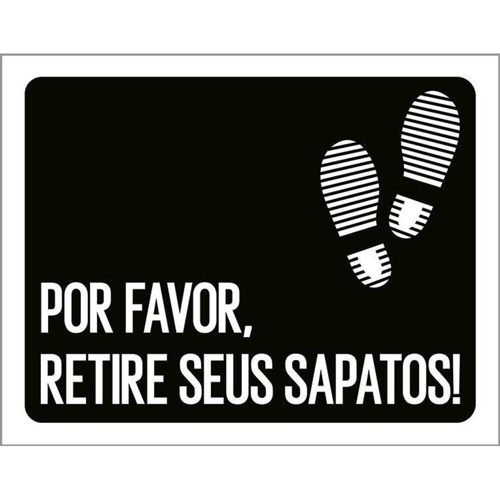 Placa Decorativa - Por Favor Retire Sapatos 36X46