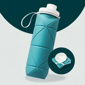 Garrafa Dobrável 600Ml Inquebrável Perfeita Para Lancheira