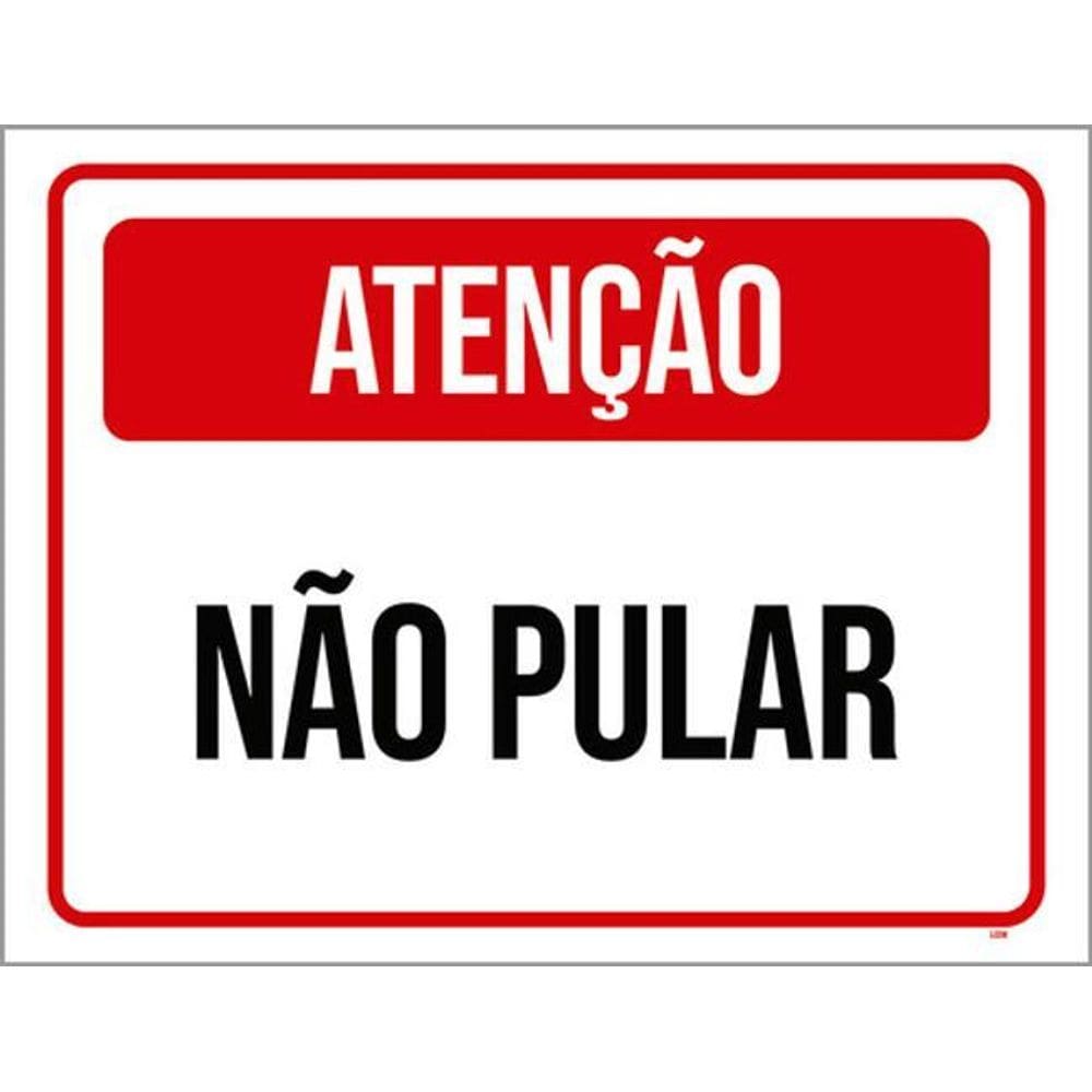 Kit 3 Placas Atenção Não Pular Vermelha