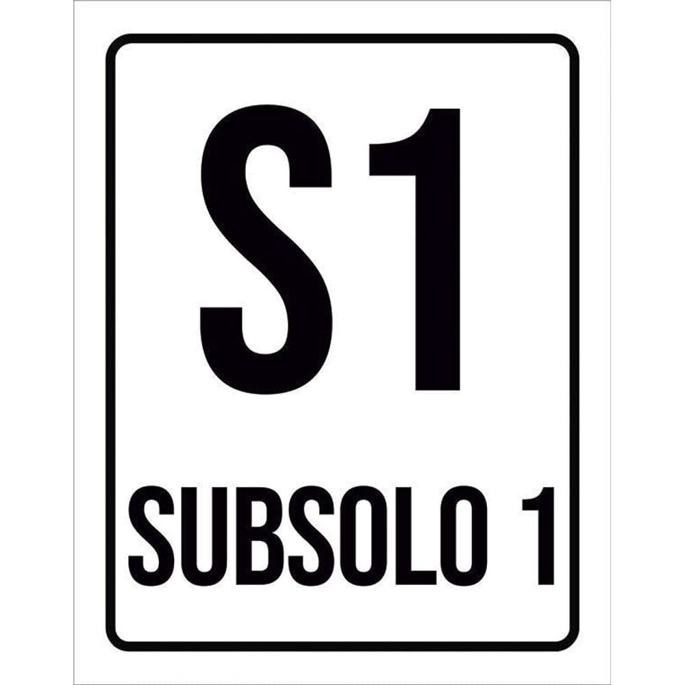 Kit 3 Placas Sinalização Ambiente Indicativo S1 Subsolo 1