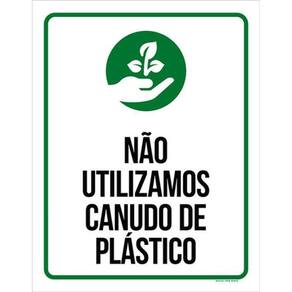Kit 3 Placas Não Utilizamos Canudo Plástico