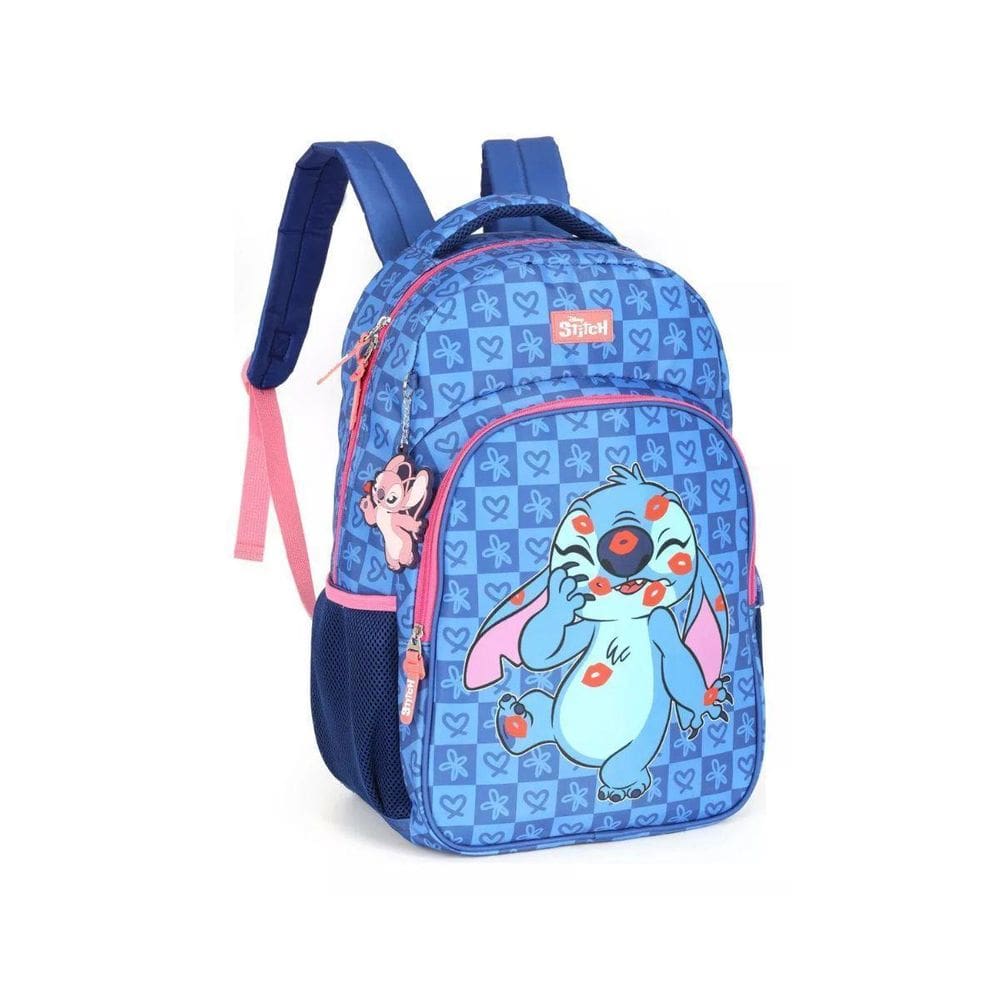 Mochila De Costa Azul Escolar Stitch Disney Classics Luxcel