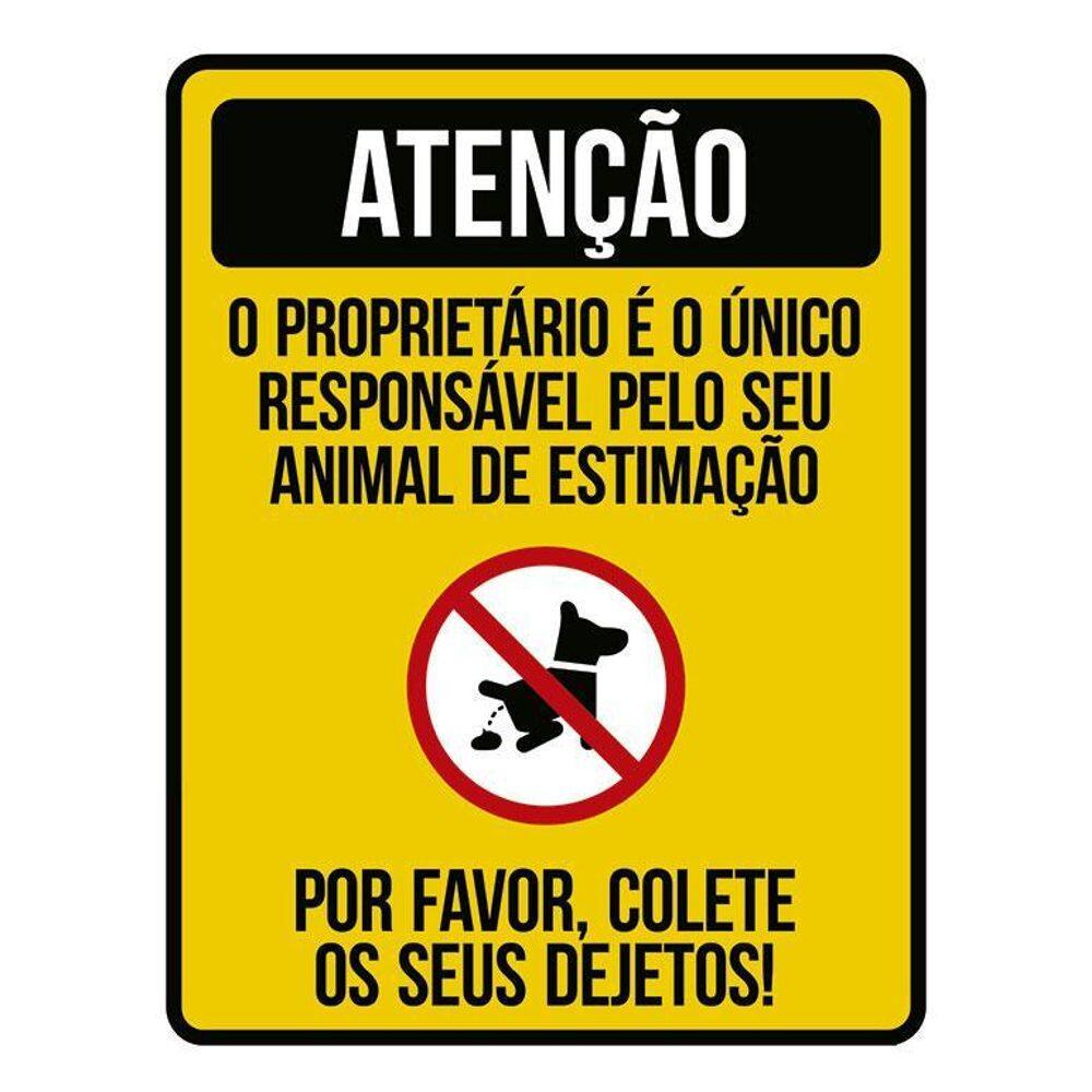 Placa Sinalização - Por Favor Colete Dejetos De Cão 36X46