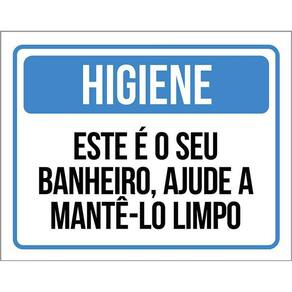 Placa Higiene Este Seu Banheiro Ajude Mante-Lo Limpo 36X46