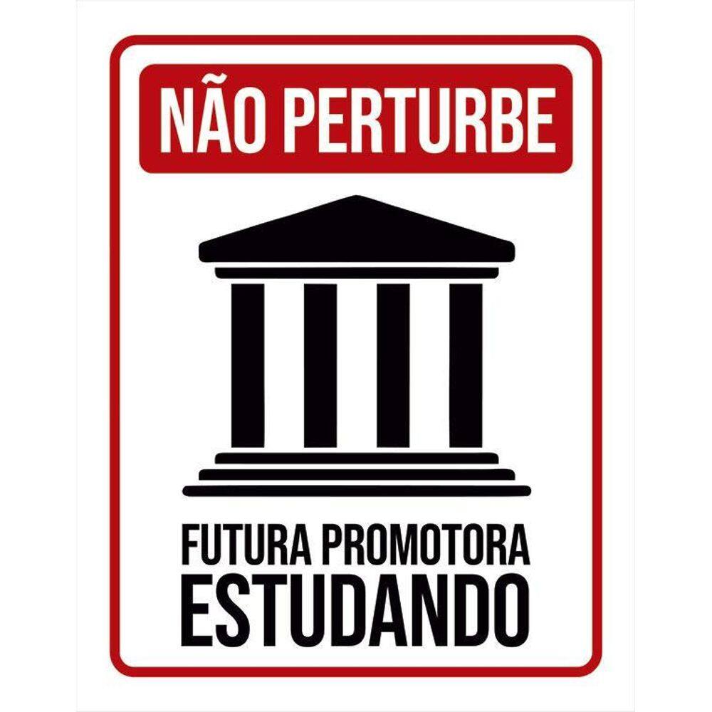 Placa Não Perturbe - Futura Promotora Estudando 36X46