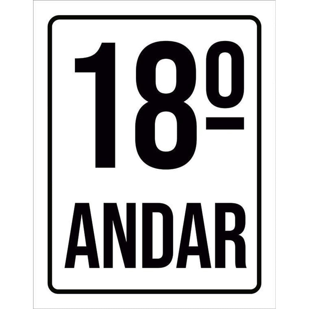 Placa Sinalização Ambiente Identificação 18º Andar 36X46