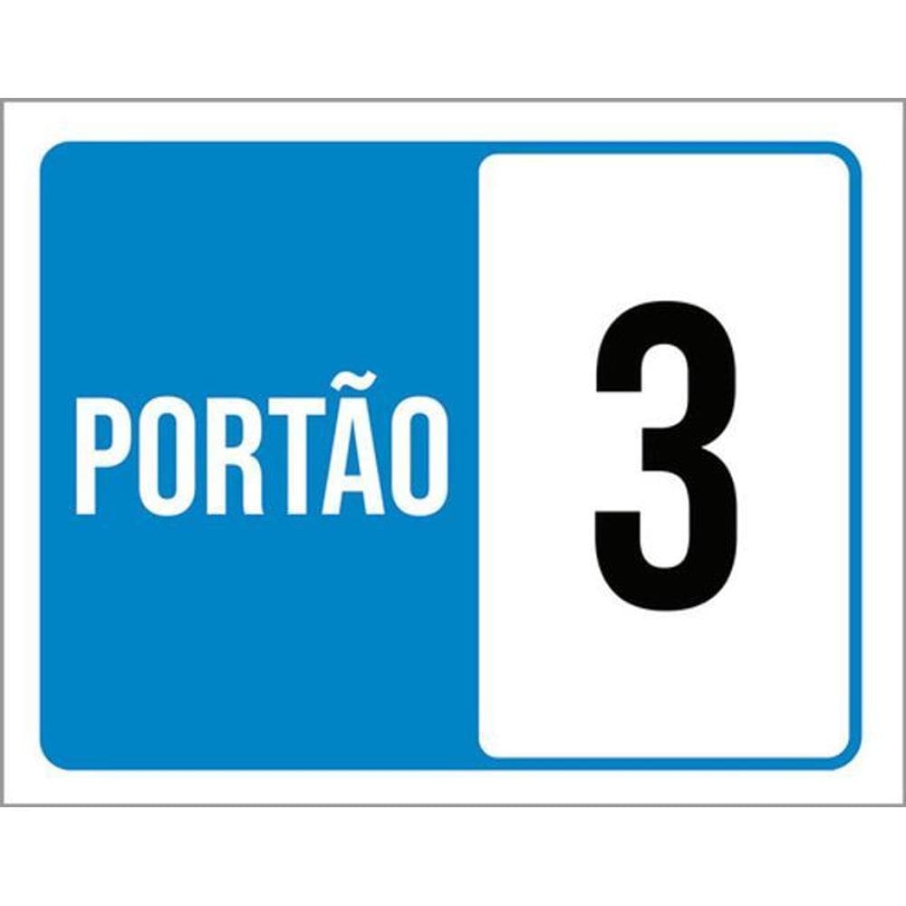 Kit 3 Placas Portão Azul 3