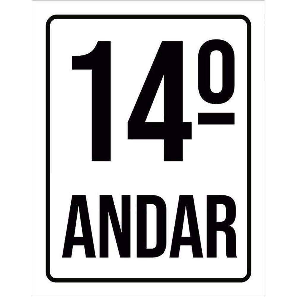 Placa Sinalização Ambiente Identificação 14º Andar 36X46