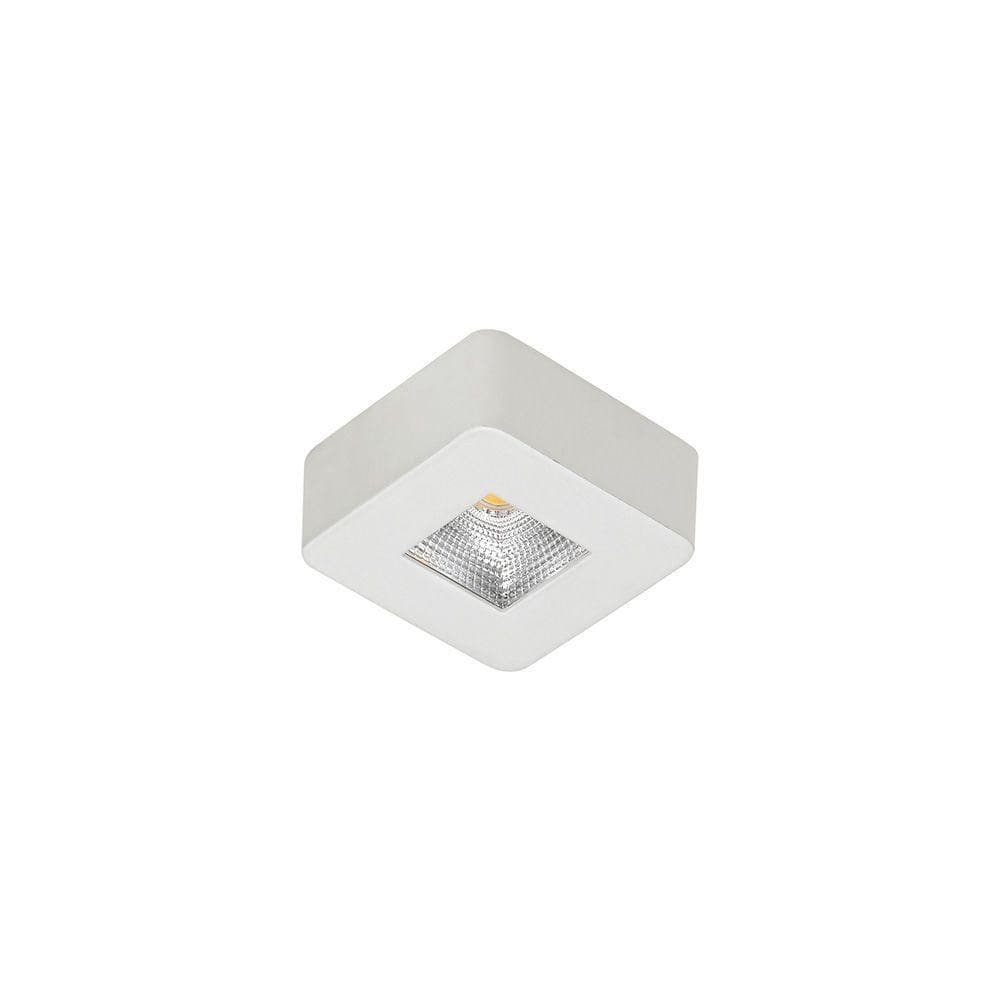Spot De Sobrepor Nordecor Asis Quadrado Led 5w Bivolt Branco 3000k Luz Amarela