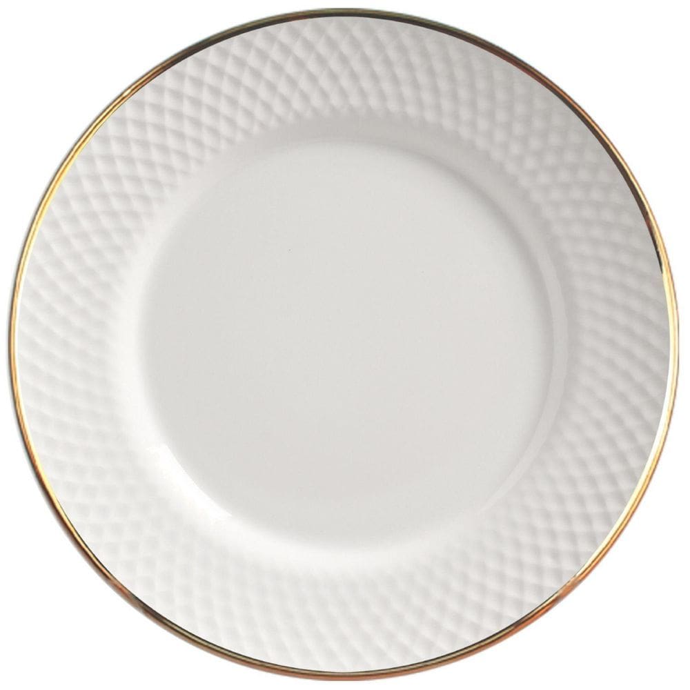 Sousplat Relevo Gold Filete Ouro 34 Cm Cerâmica Alleanza