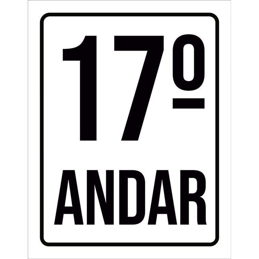 Placa Sinalização Ambiente Identificação 17º Andar 36X46
