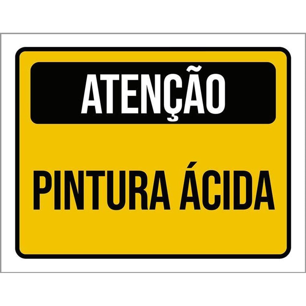 Placa Atenção Pintura Ácida 36X46