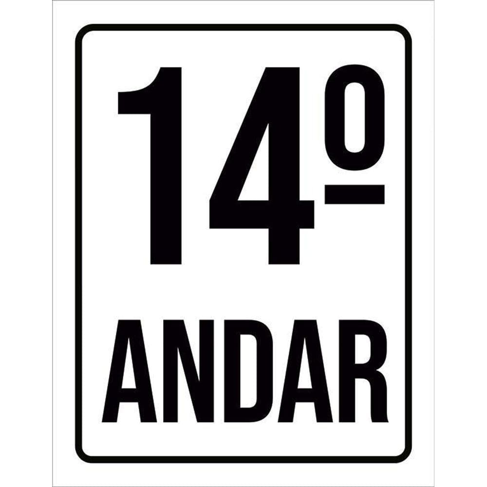 Placa Sinalização Ambiente Identificação 14º Andar 36X46