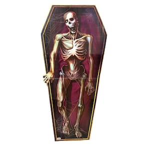 Totem Decorativo Caixão Com Caveira 146Cm Halloween