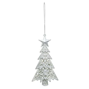 Enfeite De Natal Arvore Prata Arvore/Mesa/Porta 14Cm