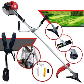 Roçadeira Anmax CG430P-TB À Gasolina 43cc 2HP de Potência Robusta Com 3 Opções de Corte Carretel de Nylon e Lâmina 2 Pontas + Lâmina 3 Pontas