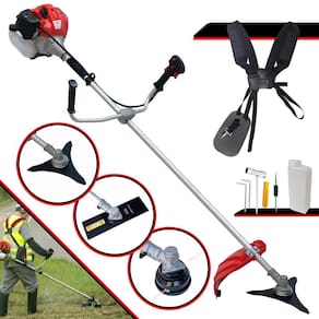 Roçadeira Profissional Anmax CG520P TB À Gasolina 2T 52cc 2,2HP de Potência 10.000rpm Robusta Com Lâmina 2 Pontas + Lâmina 3 Pontas + Carretel Nylon