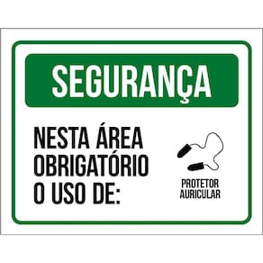 Placa De Segurança - Obrigatório Protetor Auricular 36X46