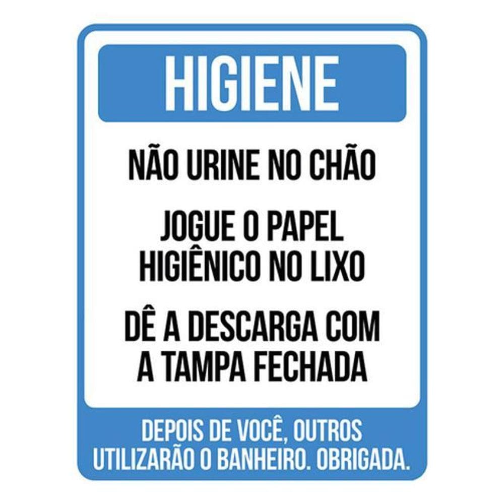 Kit 3 Placas De Sinalização - Higiene Não Urine No Chão