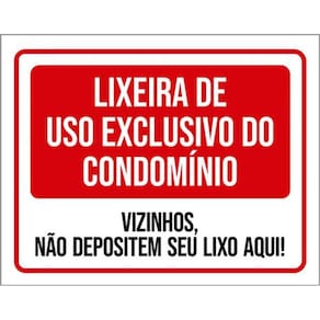 Kit 3 Placas Lixeira Condomínio Vizinhos Não Depositem Lixo