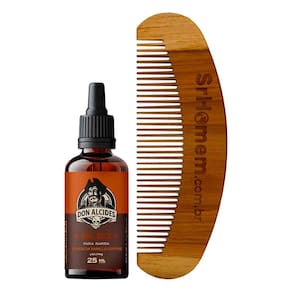 Kit Óleo Para Barba Vanilla Coffee E Pente Curvo Don Alcides