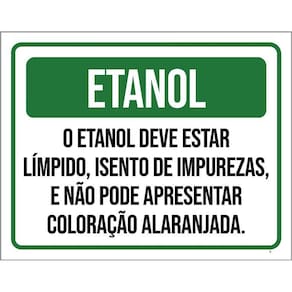 Kit 3 Placas Etanol Deve Estar Límpido Isento Impurezas
