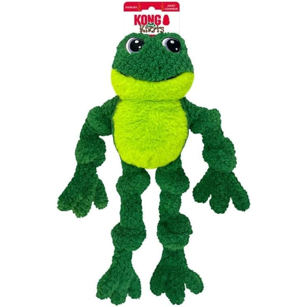 Pelucia Kong Knots Frog Brinquedo Sapo Com Apito e Corda Para Cachorro Grande