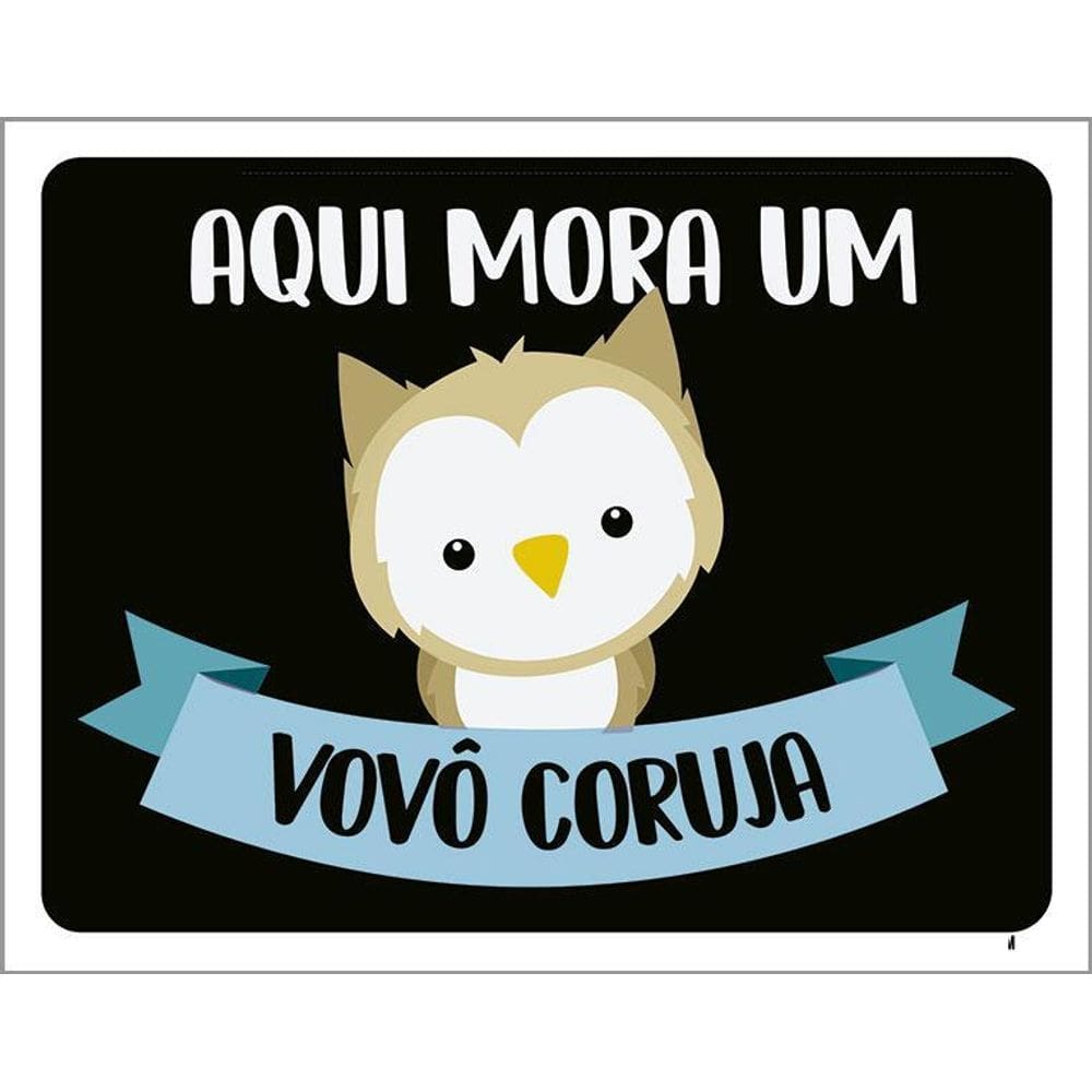Placa Decorativa Aqui Mora Um Vovô Coruja 36X46