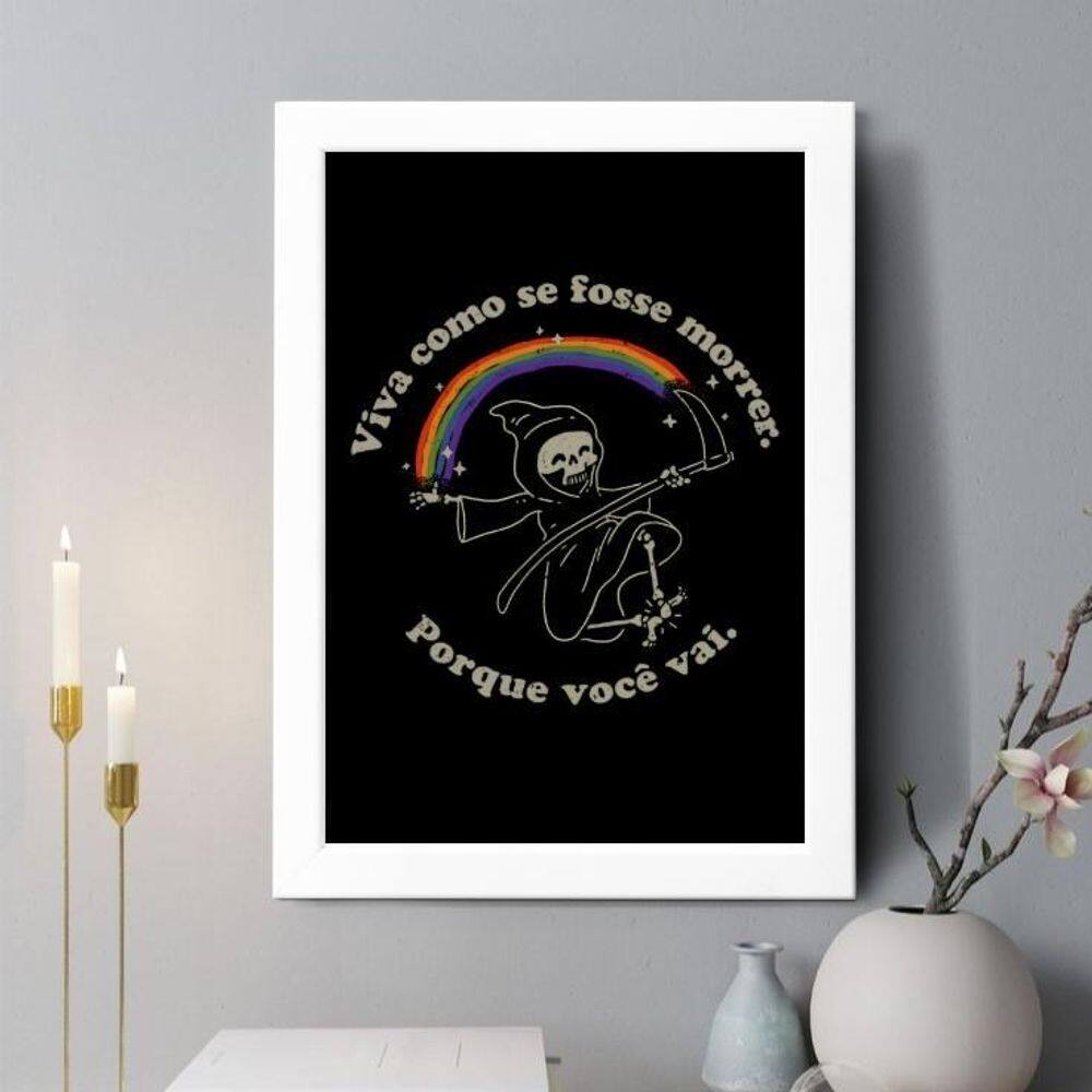 Quadro Decorativo Viva Como Se Fosse Morrer 24X18Cm