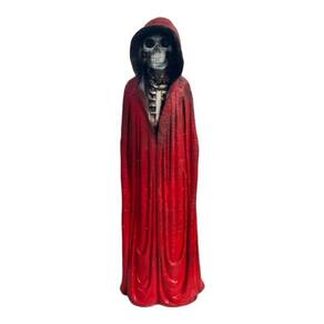 Escultura Exú Caveira Em Pé Com Manto 22 Cm Em Resina- Cor