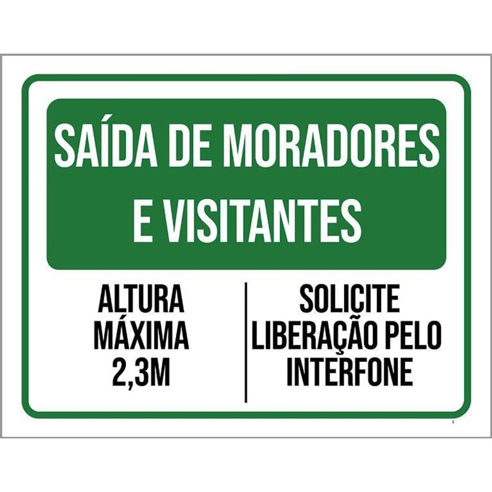 Placa De Sinalização - Condomínio Saída Moradores 36X46