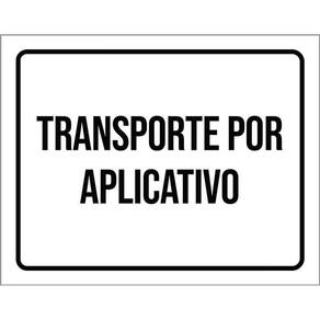 Kit 3 Placas Sinalização - Transporte Por Aplicativo Branca