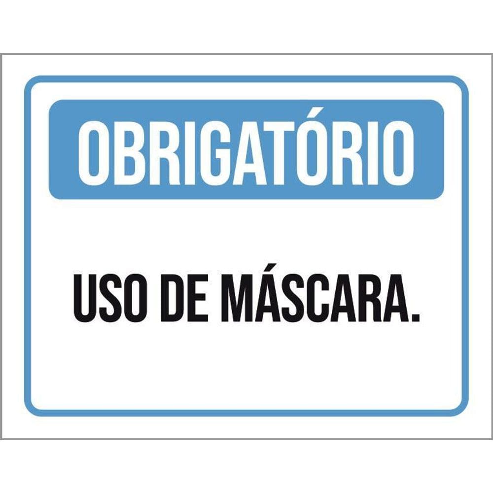 Placa Sinalização - Obrigatório Uso De Máscara 36X46
