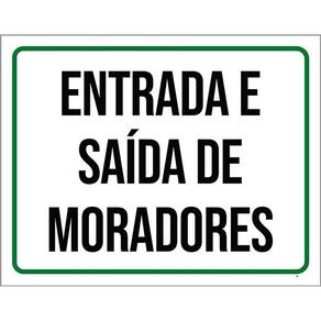 Kit 3 Placas Sinalização Entrada Saída De Moradores