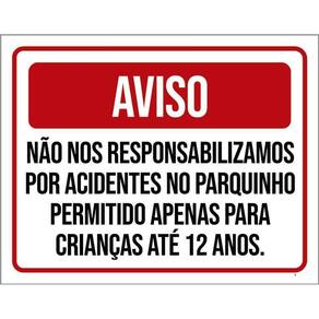 Kit 3 Placas Aviso Condomínio Acidentes No Parquinho
