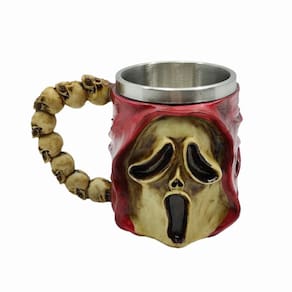 Caneca Caveira Pânico O Grito Gorro Vermelho Alça 400Ml Copo