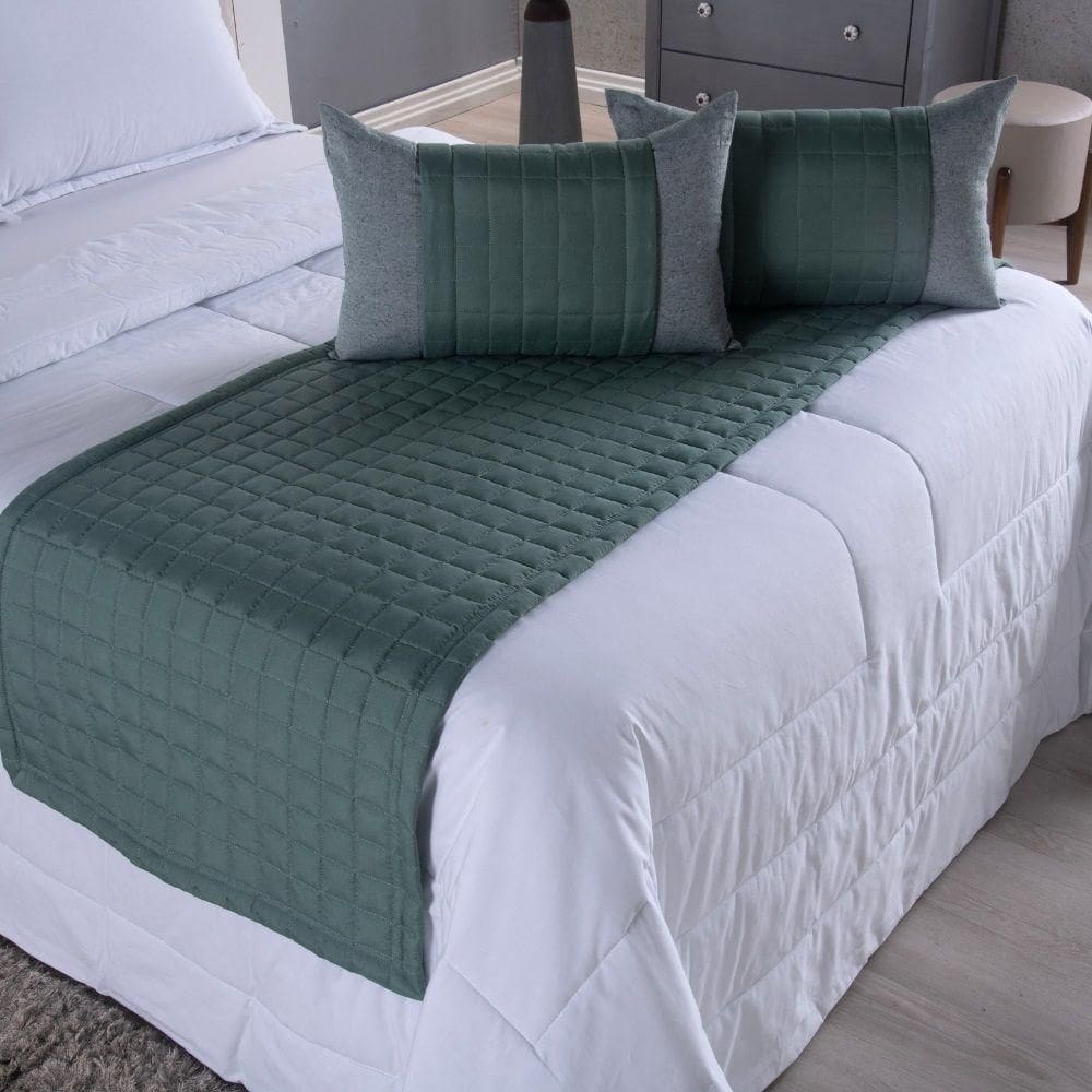 Peseira King Aurora 5 Peças Percal Verde