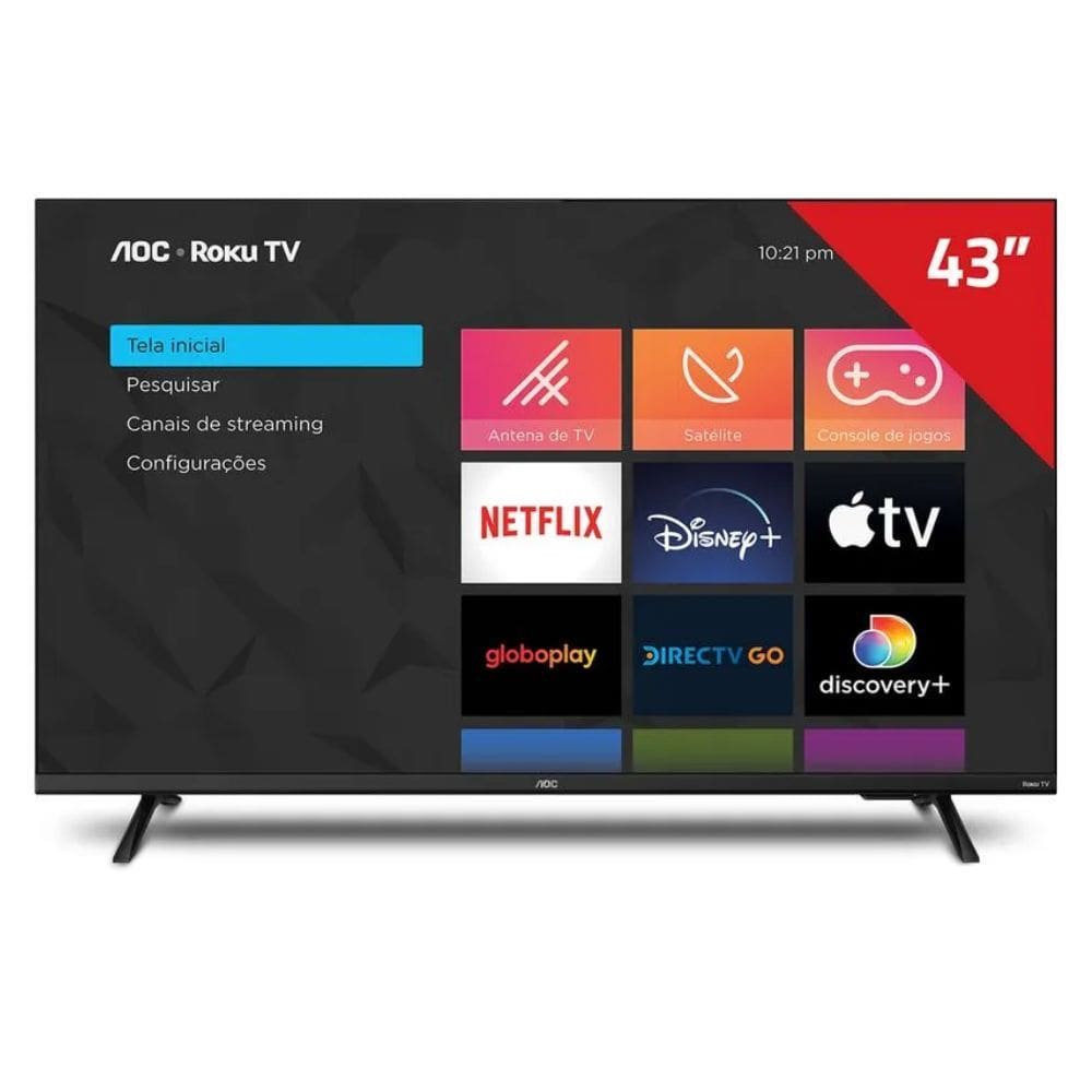 Smart TV AOC Roku 43 Dled HD Dolby Audio 43S5045/78G