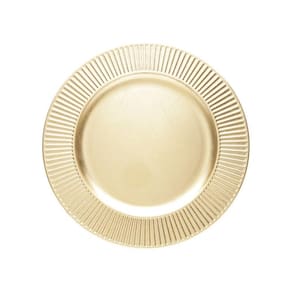 Sousplat De Mesa Redondo Primer Dourado Plástico Lyor 33cm