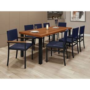 Conjunto em Metal Mesa Athenas e 8 Cadeiras Madri - Paonanda Decor