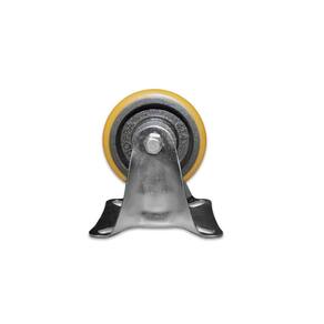 Rodinha 100Mm Ferro Com Poliuretano 4 Pol Com Placa Fixa