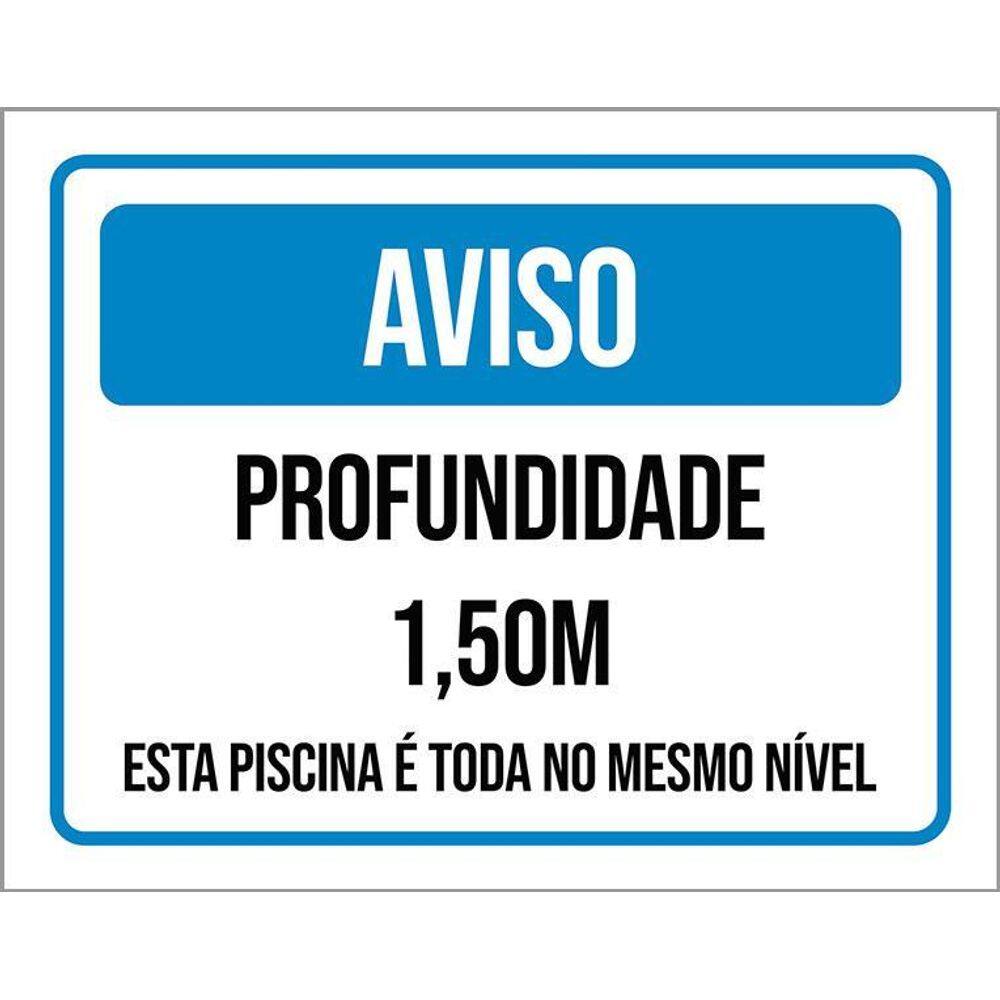 Placa Sinalização - Aviso Profundidade 1,50 M 36X46