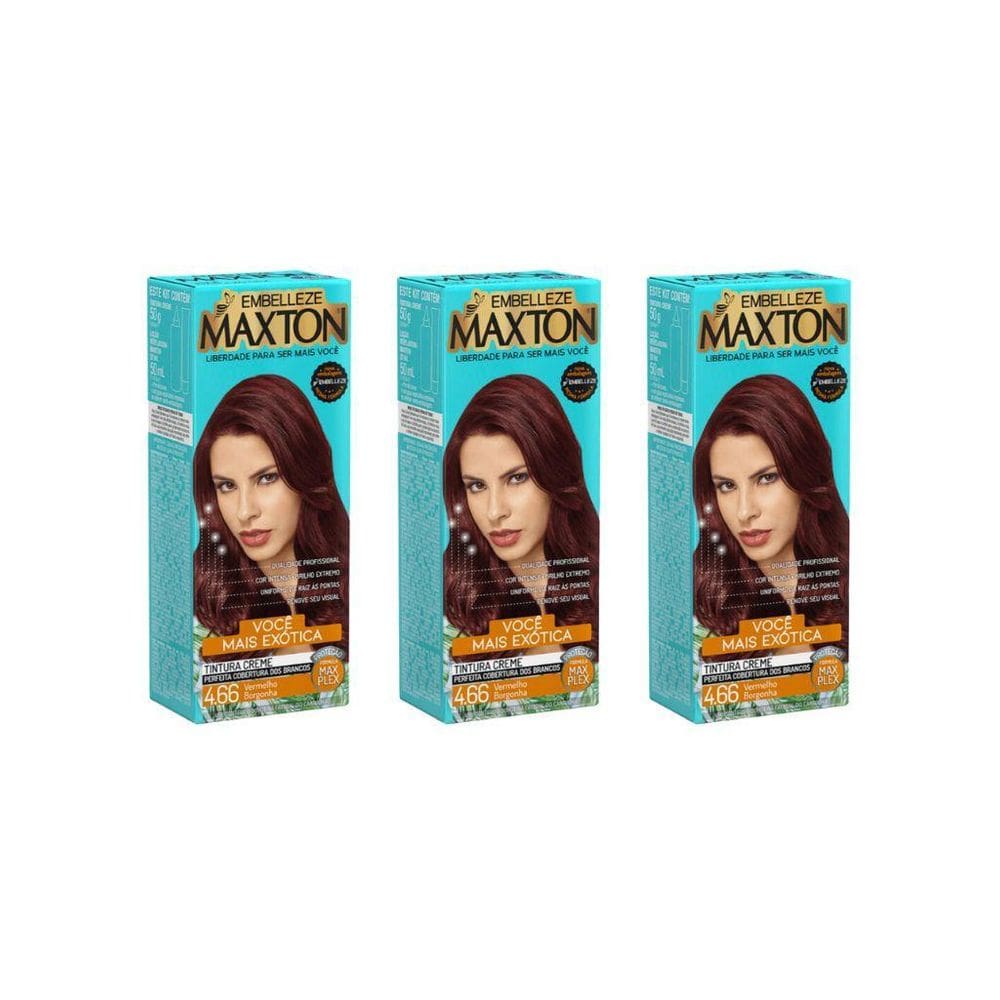 Coloraçao Maxton 4.66 Vermelho Alegria-Kit C/3Un