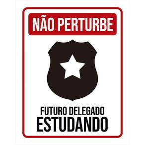 Kit 3 Placas Não Perturbe - Futuro Delegado Estudando