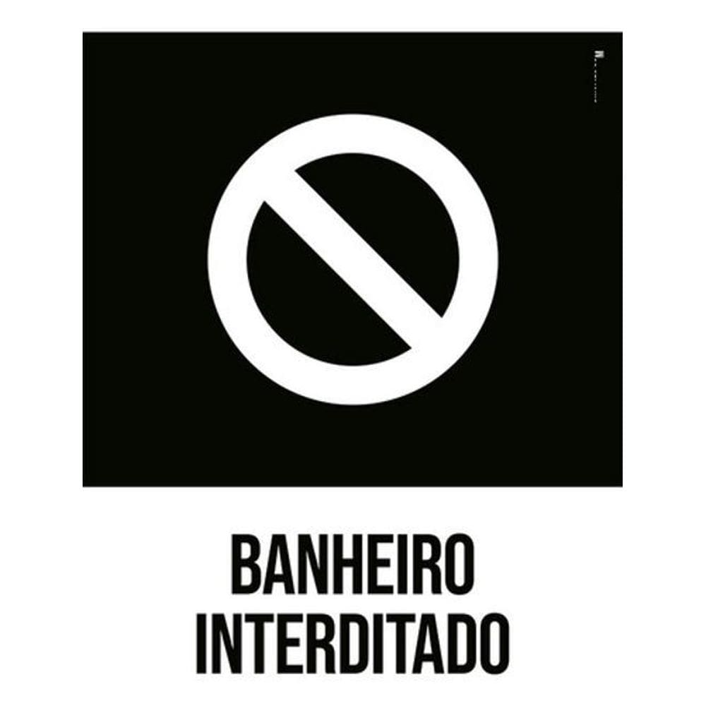Kit 3 Placas Sinalização - Banheiro Interditado Desenho