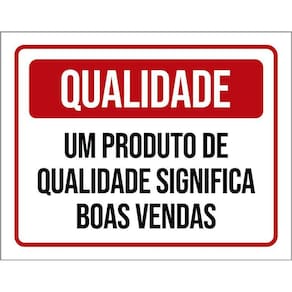Kit 3 Placas Qualidade Produto Significa Boas Vendas