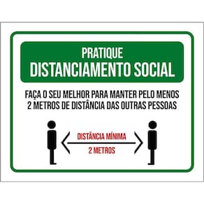 Kit 3 Placas Distanciamento Social Faça Seu Melhor