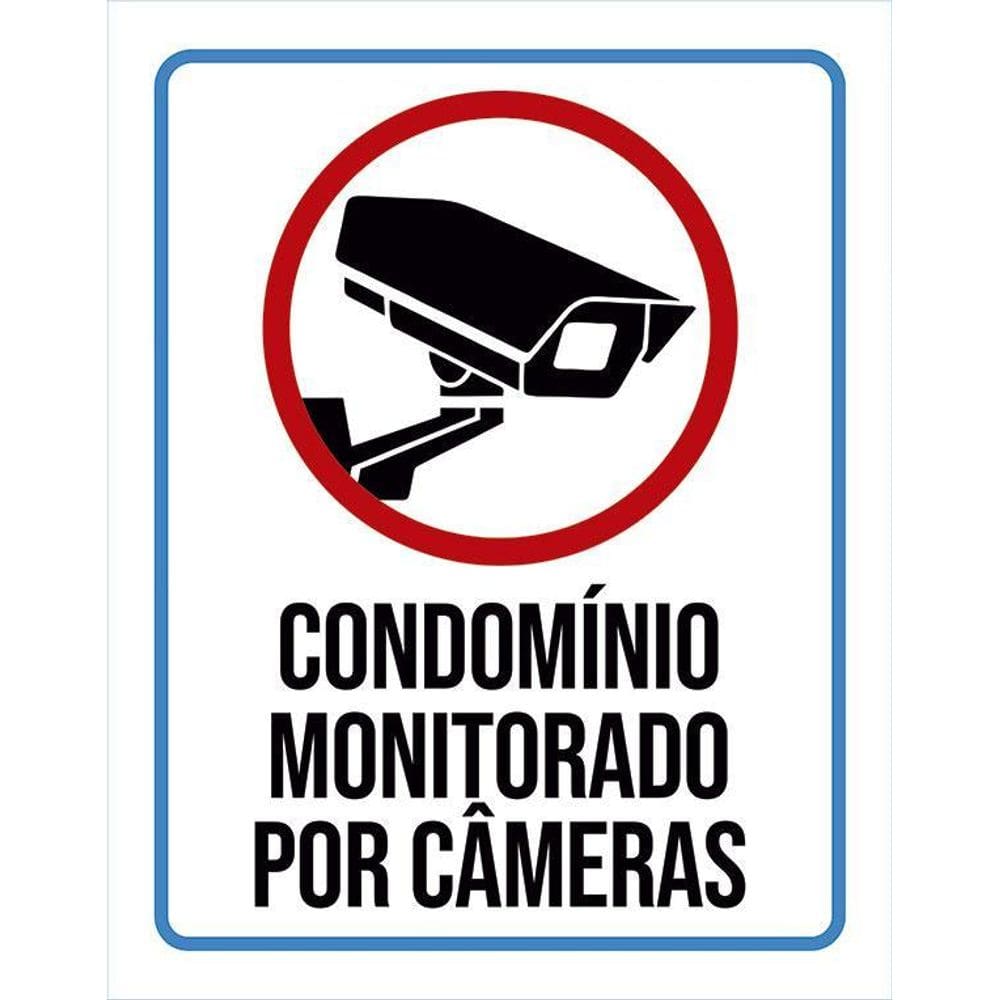 Placa Sinalização Condomínio Monitorado Câmeras 36X46