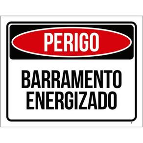 Kit 3 Placas Sinalização - Perigo Barramento Energizado