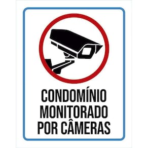 Kit 3 Placas Sinalização Condomínio Monitorado